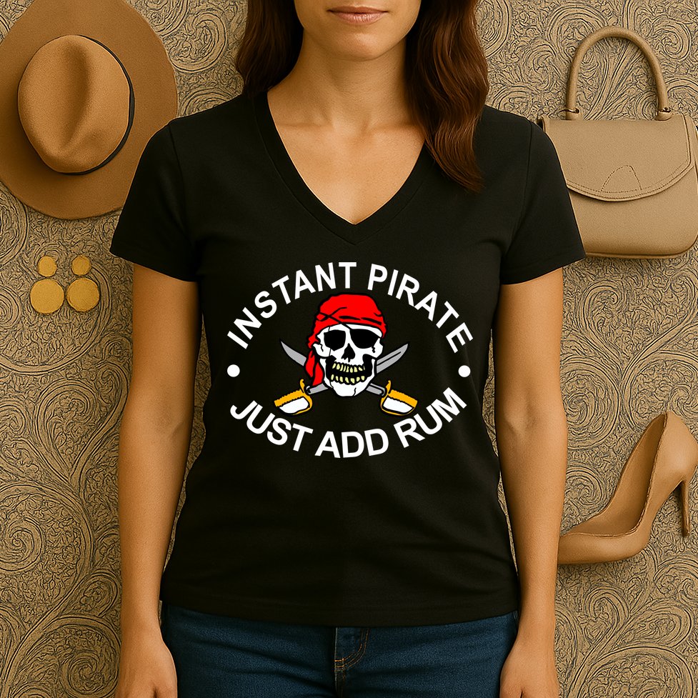 Instant Pirate Just Add Rum Women's V-Neck T-Shirt