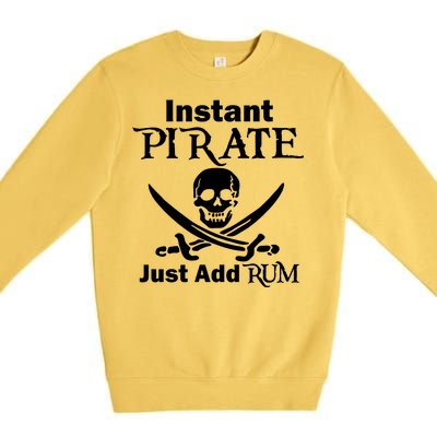 Instant Pirate Just Add Rum Skull Crosswords Premium Crewneck Sweatshirt