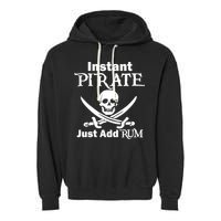 Instant Pirate Just Add Rum Skull Crosswords Garment-Dyed Fleece Hoodie