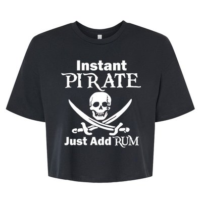 Instant Pirate Just Add Rum Skull Crosswords Bella+Canvas Jersey Crop Tee