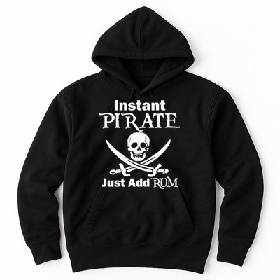 Instant Pirate Just Add Rum Skull Crosswords Hoodie