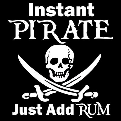 Instant Pirate Just Add Rum Skull Crosswords T-Shirt
