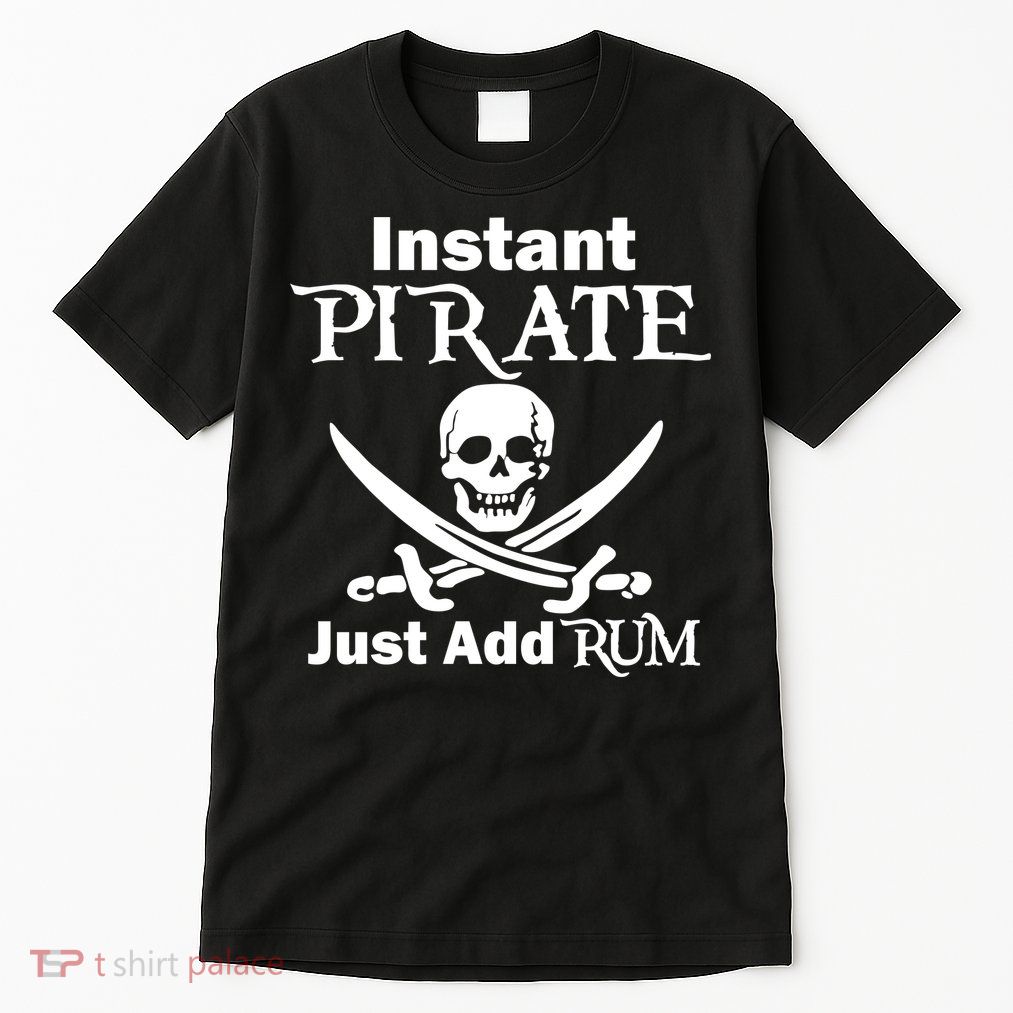 Instant Pirate Just Add Rum Skull Crosswords Tall T-Shirt