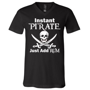 Instant Pirate Just Add Rum Skull Crosswords V-Neck T-Shirt