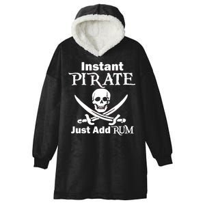 Instant Pirate Just Add Rum Skull Crosswords Hooded Wearable Blanket