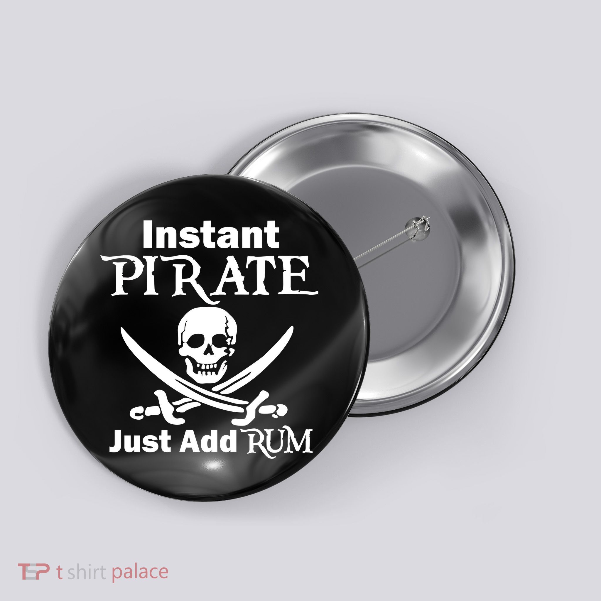 Instant Pirate Just Add Rum Skull Crosswords Button