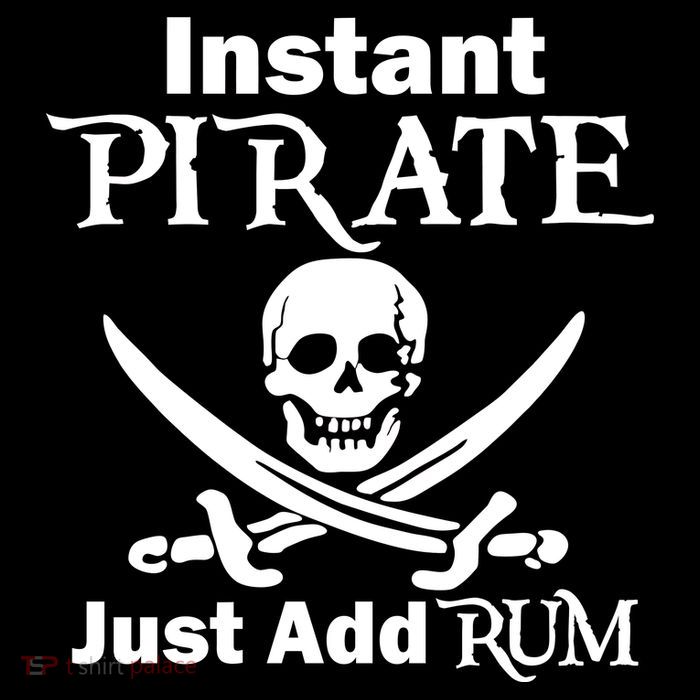 Instant Pirate Just Add Rum Skull Crosswords Button