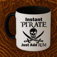 Instant Pirate Just Add Rum Skull Crosswords Mug