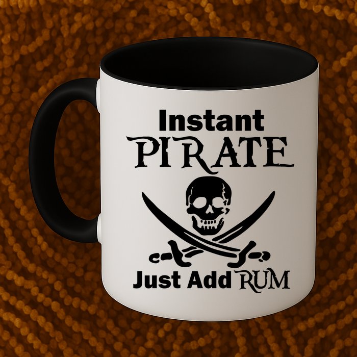 Instant Pirate Just Add Rum Skull Crosswords Mug