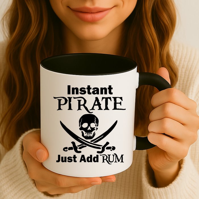 Instant Pirate Just Add Rum Skull Crosswords Mug