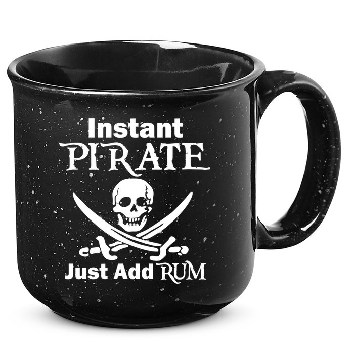 Instant Pirate Just Add Rum Skull Crosswords 15oz Campfire Ceramic Mug