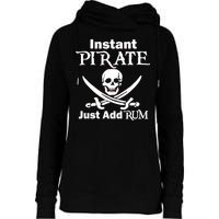 Instant Pirate Just Add Rum Skull Crosswords Womens Funnel Neck Pullover Hood