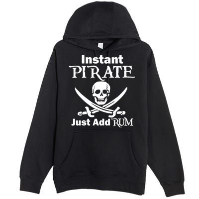 Instant Pirate Just Add Rum Skull Crosswords Premium Pullover Hoodie