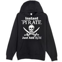 Instant Pirate Just Add Rum Skull Crosswords Premium Pullover Hoodie