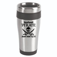 Instant Pirate Just Add Rum Skull Crosswords 16oz Travel Tumbler