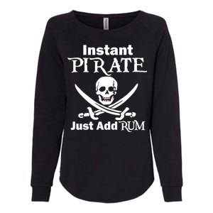 Instant Pirate Just Add Rum Skull Crosswords Womens California Wash Sweatshirt