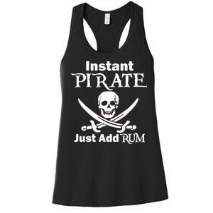 Instant Pirate Just Add Rum Skull Crosswords Women's Racerback Tank