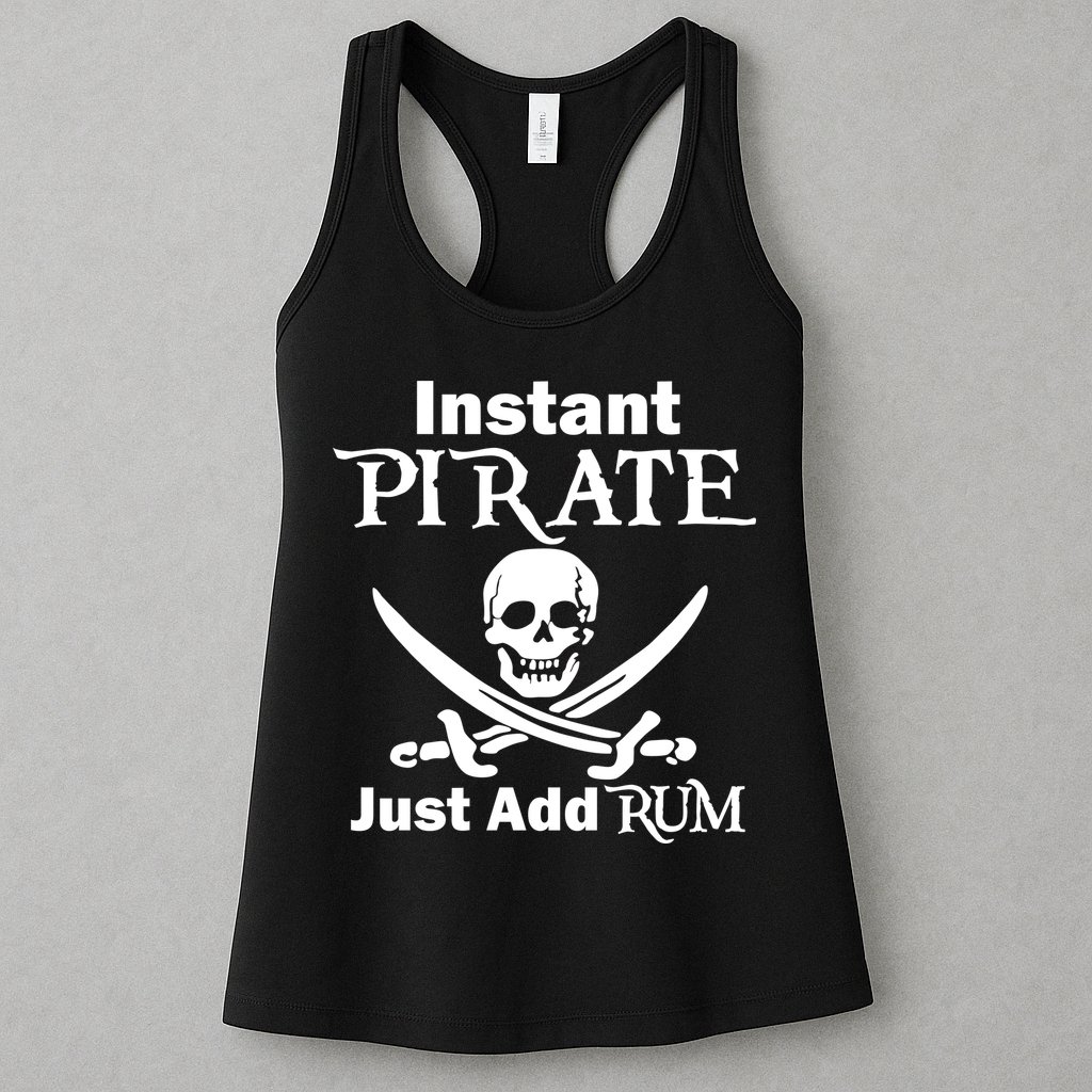 Instant Pirate Just Add Rum Skull Crosswords Womens Tank Top