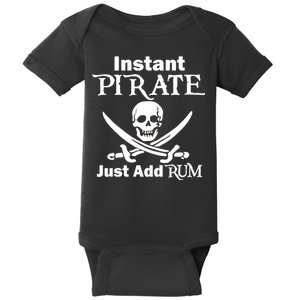 Instant Pirate Just Add Rum Skull Crosswords Baby Bodysuit