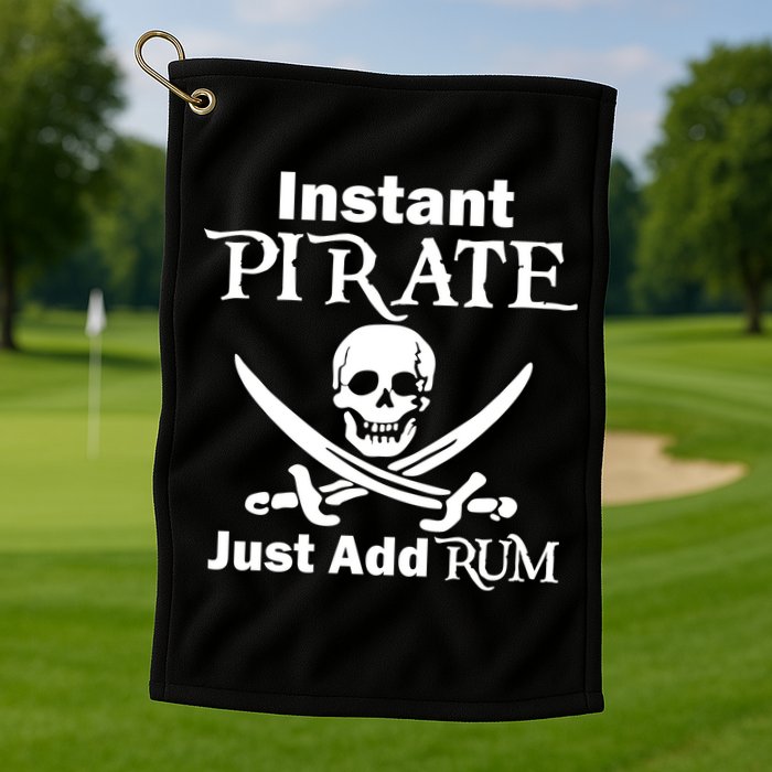 Instant Pirate Just Add Rum Skull Crosswords Golf Towel