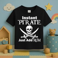 Instant Pirate Just Add Rum Skull Crosswords Toddler T-Shirt