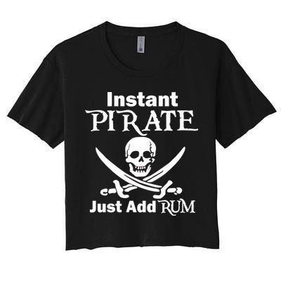 Instant Pirate Just Add Rum Skull Crosswords Crop Top
