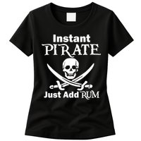 Instant Pirate Just Add Rum Skull Crosswords Womens T-Shirt