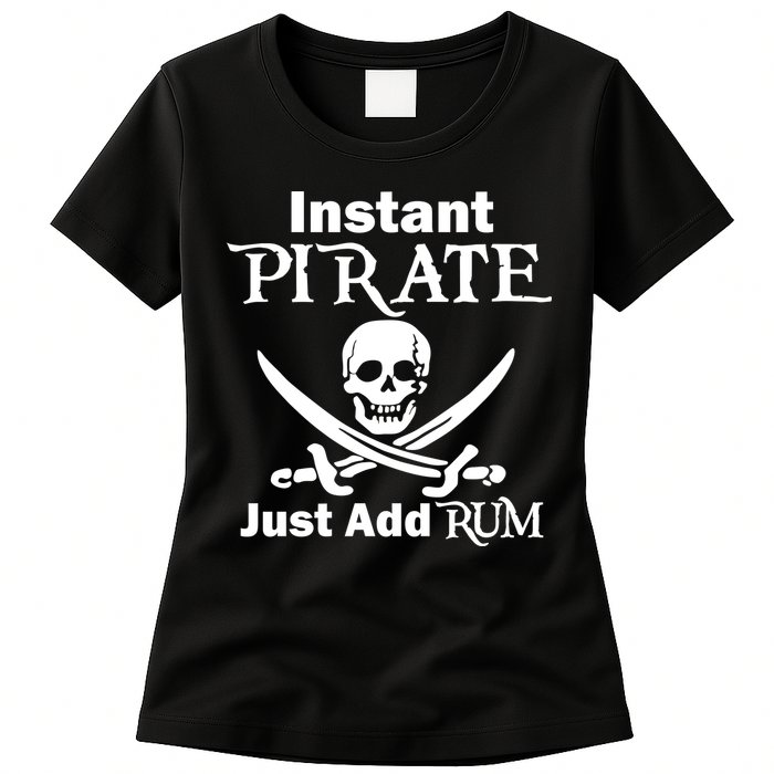 Instant Pirate Just Add Rum Skull Crosswords Womens T-Shirt