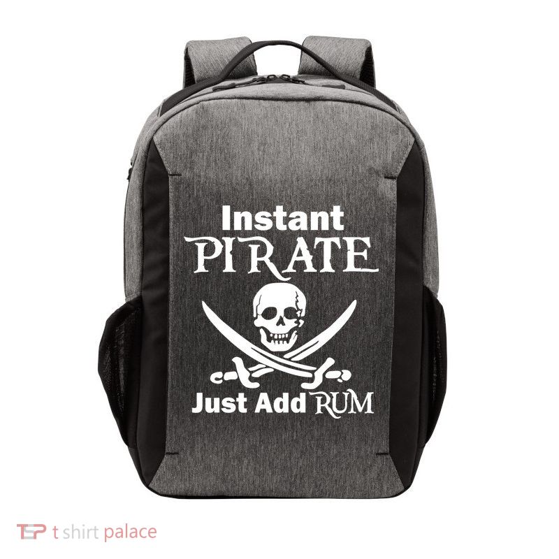 Instant Pirate Just Add Rum Skull Crosswords Vector Backpack