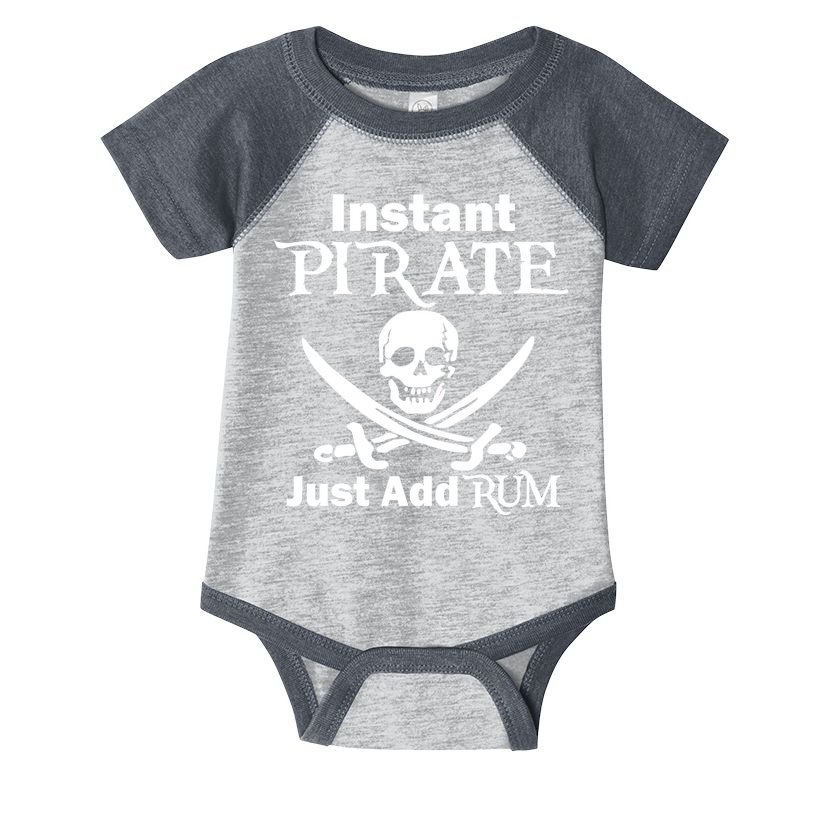 Instant Pirate Just Add Rum Skull Crosswords Infant Baby Jersey Bodysuit