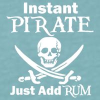 Instant Pirate Just Add Rum Skull Crosswords Sueded Cloud Jersey T-Shirt