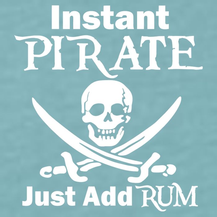 Instant Pirate Just Add Rum Skull Crosswords Sueded Cloud Jersey T-Shirt