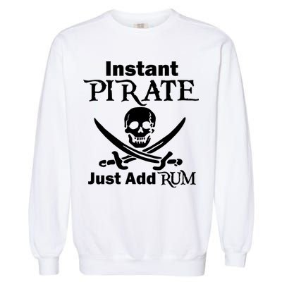 Instant Pirate Just Add Rum Skull Crosswords Garment-Dyed Sweatshirt