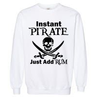 Instant Pirate Just Add Rum Skull Crosswords Garment-Dyed Sweatshirt