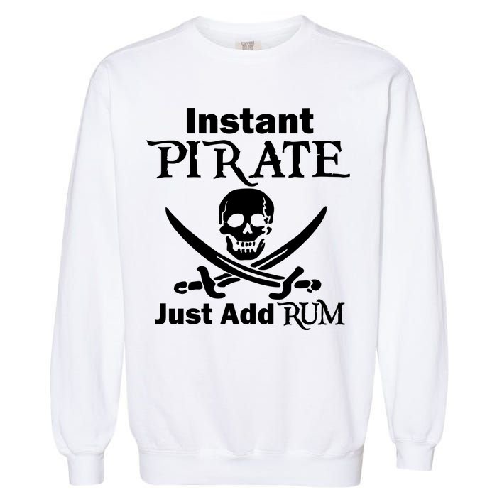 Instant Pirate Just Add Rum Skull Crosswords Garment-Dyed Sweatshirt