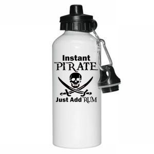 Instant Pirate Just Add Rum Skull Crosswords Aluminum Water Bottle