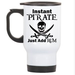 Instant Pirate Just Add Rum Skull Crosswords Stainless Steel Travel Mug