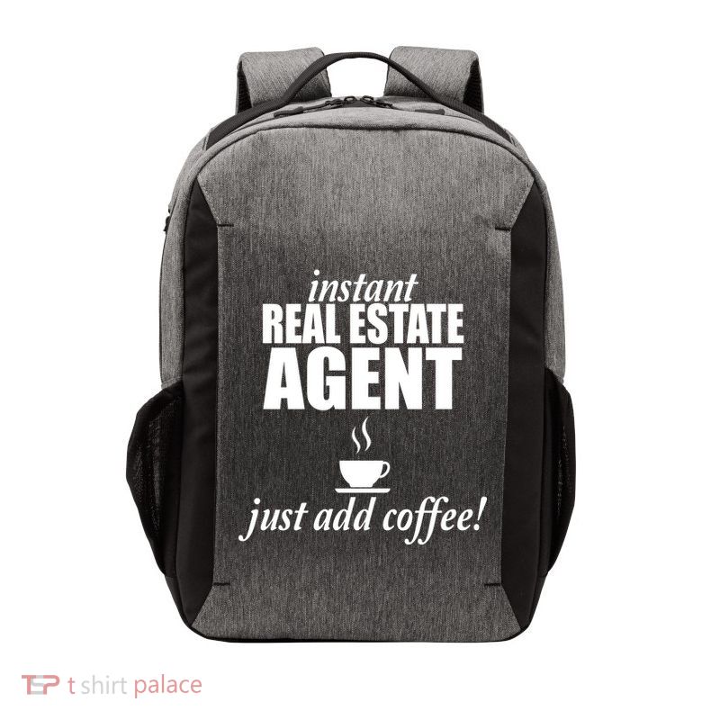 Instant Real Estate Agent Just Add Coffee Vector Backpack