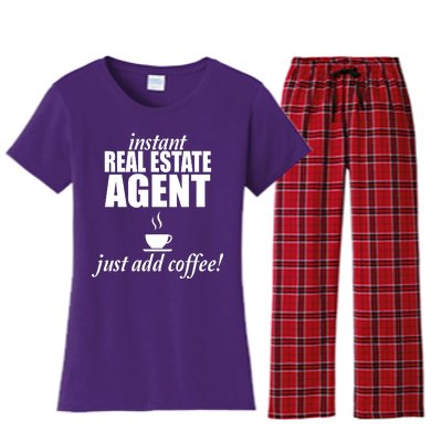 Instant Real Estate Agent Just Add Coffee Women's Flannel Pajama Set