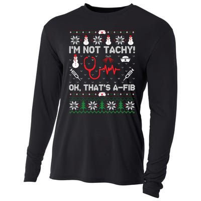 IM Not Tachy Funny Nurse Ugly Christmas Sweaters Sweat Cooling Performance Long Sleeve Crew