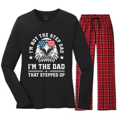 IM Not The Step Dad IM The Dad That Stepped Up Women's Long Sleeve Flannel Pajama Set 