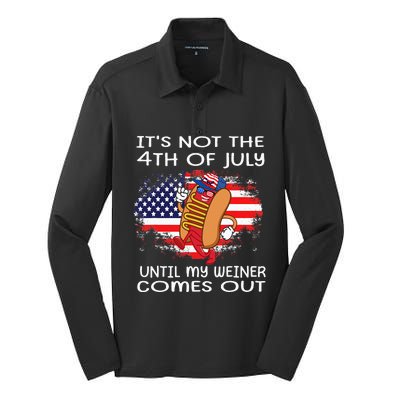 Its Not The 4th Of July Until My Weiner Comes Out Silk Touch Performance Long Sleeve Polo