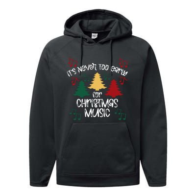 ItS Never Too Early For Christmas Music Teacher Performance Fleece Hoodie