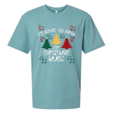 ItS Never Too Early For Christmas Music Teacher Sueded Cloud Jersey T-Shirt