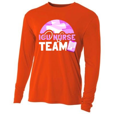 Icu Nurse Team Intensive Care Nursing Ice Hospital Cool Gift Cooling Performance Long Sleeve Crew