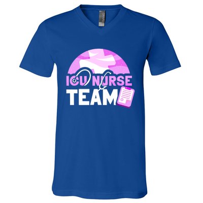 Icu Nurse Team Intensive Care Nursing Ice Hospital Cool Gift V-Neck T-Shirt