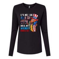 It's Not The 4th Of July Until My Wiener Comes Out Patriotic Womens Cotton Relaxed Long Sleeve T-Shirt