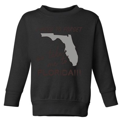 I Need To Forget So Take Me To Florida Ttpd Toddler Sweatshirt