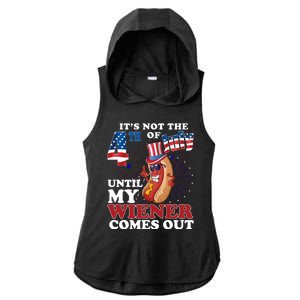 Its Not The 4th Of July Until My Wiener Comes Out Funny Ladies PosiCharge Tri-Blend Wicking Draft Hoodie Tank