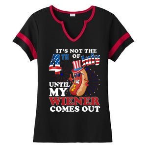 Its Not The 4th Of July Until My Wiener Comes Out Funny Ladies Halftime Notch Neck Tee